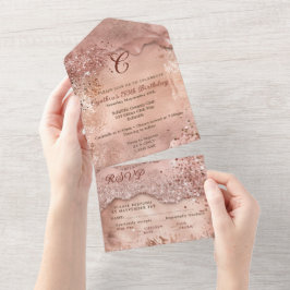 Diseño de Invitación Todo en Uno con Brillo