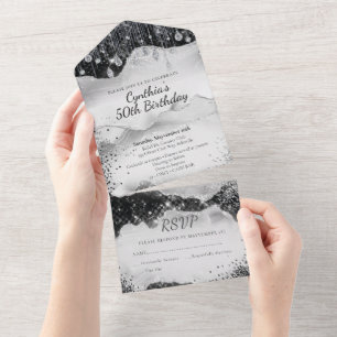 Diseño de Invitación Todo en Uno con Brillo