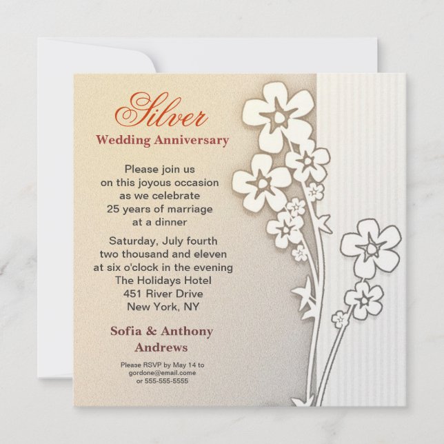 diseño de invitaciones de aniversario de bodas de  (Anverso)