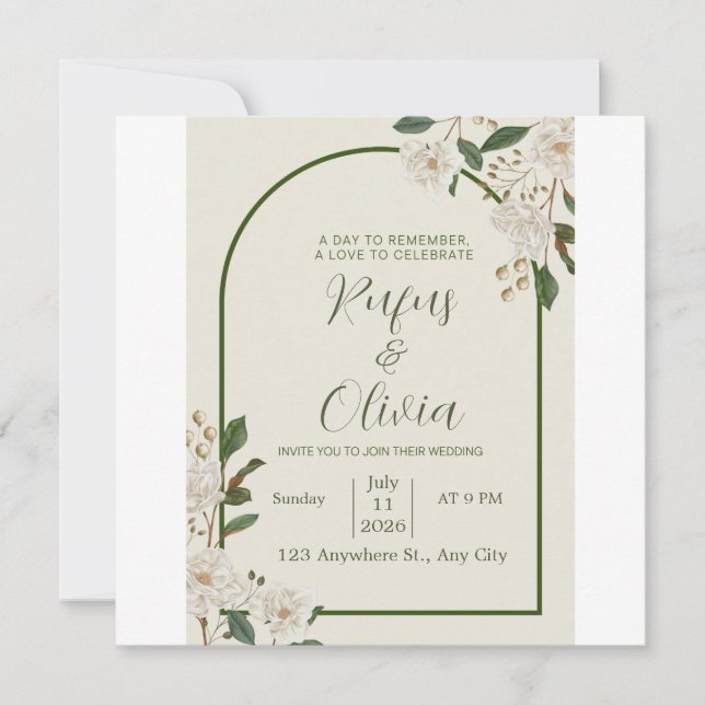 Diseño de invitaciones de boda elegante - Personal (Anverso)