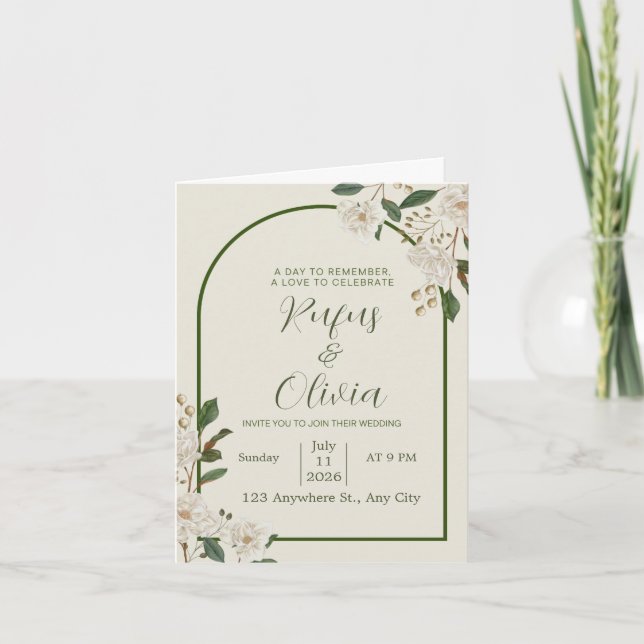 Diseño de invitaciones de boda elegante - Personal (Anverso)