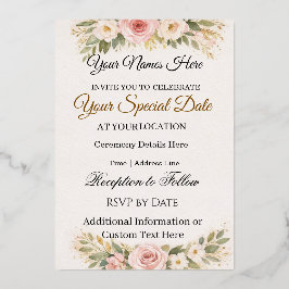Diseño de invitaciones de boda florales personaliz