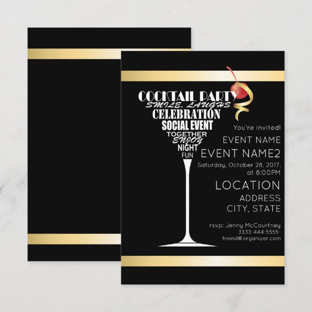 Diseño de invitaciones de fiesta (Anverso / Reverso)