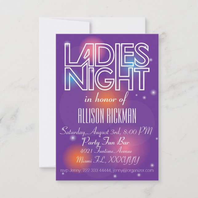 Diseño de invitaciones nocturnas (Anverso)