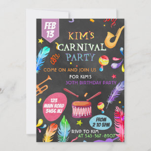 Diseño de invitaciones para el Carnaval Brasileño