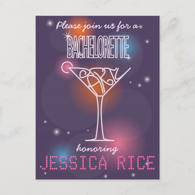 Diseño de invitaciones para fiestas de soltera (Anverso)