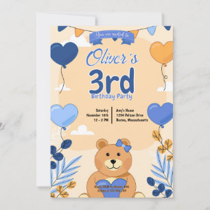 Diseño de invitaciones para osos de peluche