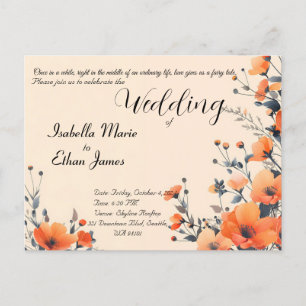 Diseño de invitaciones románticas florales y suave