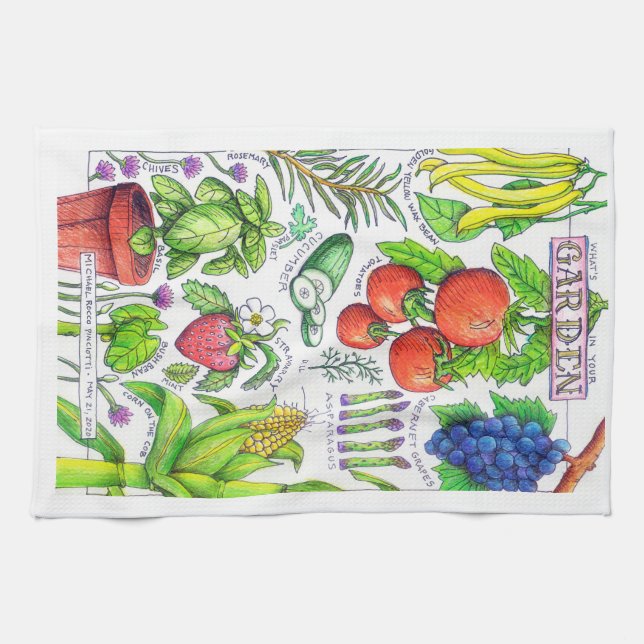 Diseño de jardín - Toalla de cocina (Horizontal)