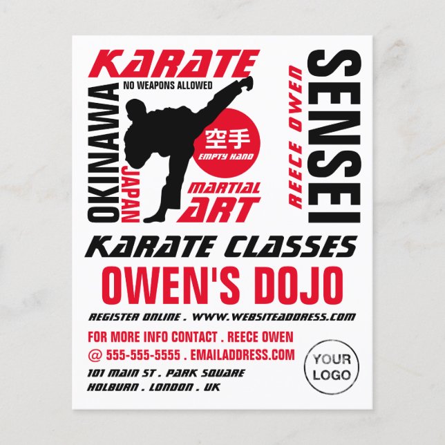 Diseño de Karate, publicidad de clase Karate (Frente)
