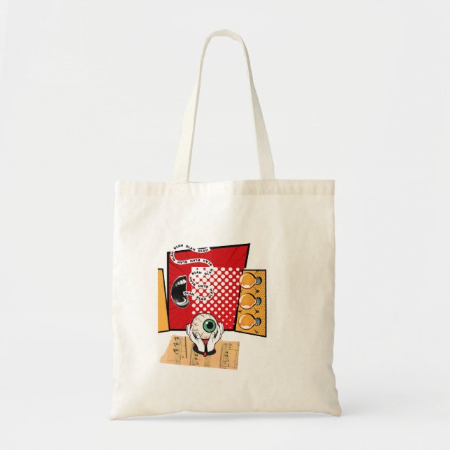 Diseño de 'Keep Talking' en una bolsa de compras r (Frente)