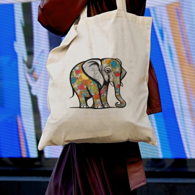 Diseño de la bolsa de elefante colorido (Subido por el creador)