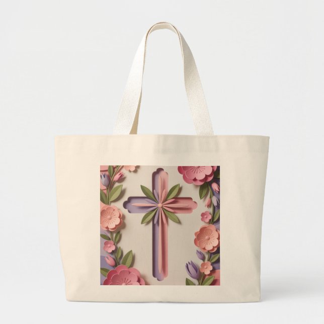 Diseño de la bolsa de toques de la cruz cristiana  (Frente)