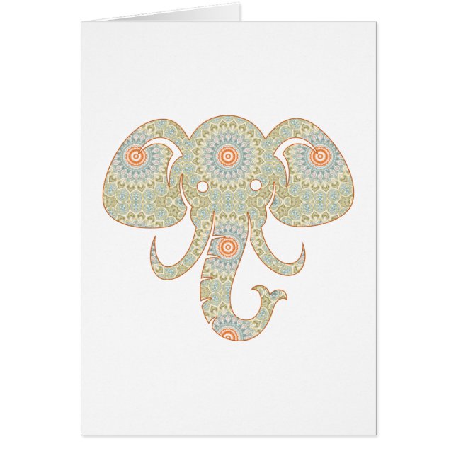 Diseño de la cabeza del elefante de Mandala (Frente)