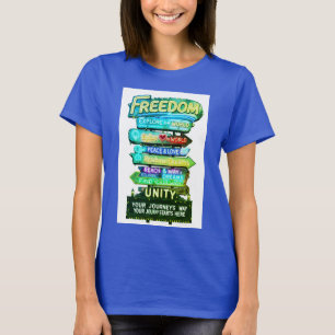 Diseño de la camiseta básica del lema de la libert