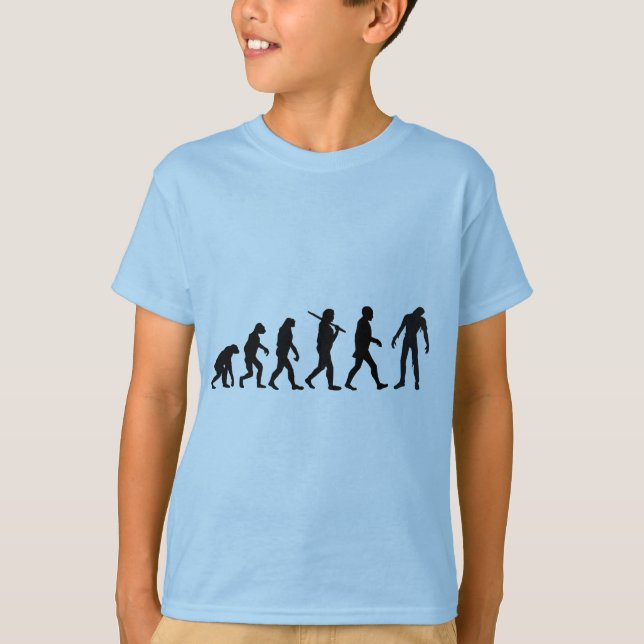 Diseño de la camiseta de la evolución del zombi (Anverso)