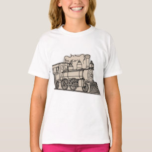 Diseño de la camiseta de la locomotora de vapor vi