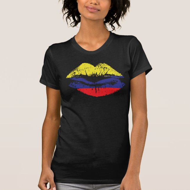 Diseño de la camiseta de los labios de Colombia (Anverso)