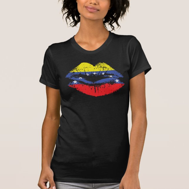 Diseño de la camiseta de los labios de Venezuela (Anverso)