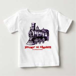 Diseño de la camiseta del bebé del motor de vapor