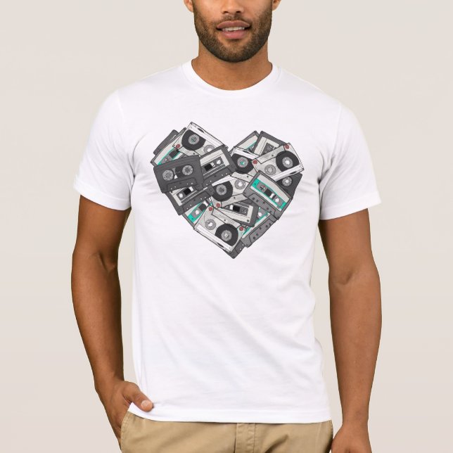 Diseño de la camiseta del corazón de las cintas de (Anverso)