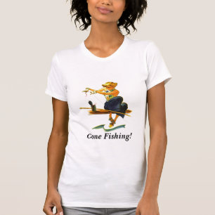 Diseño de la camiseta ido a pescar a señora