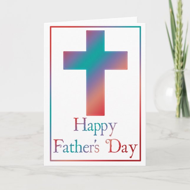Diseño de la Cruz Cristiana 1 Tarjeta feliz Día de (Anverso)