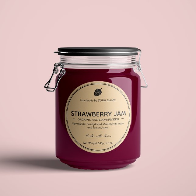 Diseño de la etiqueta de fresa Jam Jar (Subido por el creador)