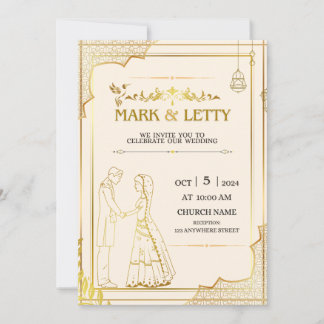 Diseño de la invitación a la boda con tema Matt de
