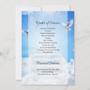 Diseño de la invitación a la tarjeta funeraria Mem