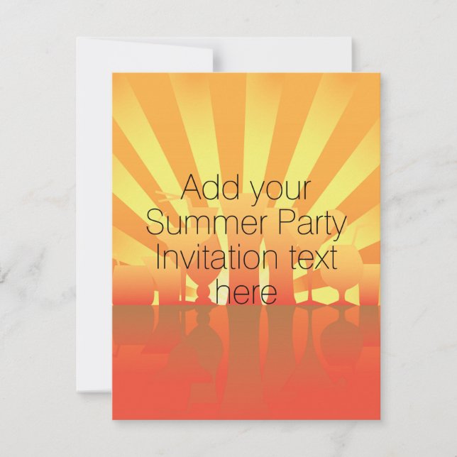 Diseño de la invitación del fiesta del verano (Anverso)