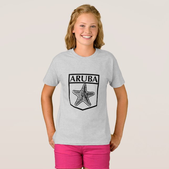 Diseño de la isla de Aruba - Camiseta básica para  (Anverso completo)