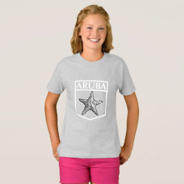Diseño de la isla de Aruba - Camiseta básica para 