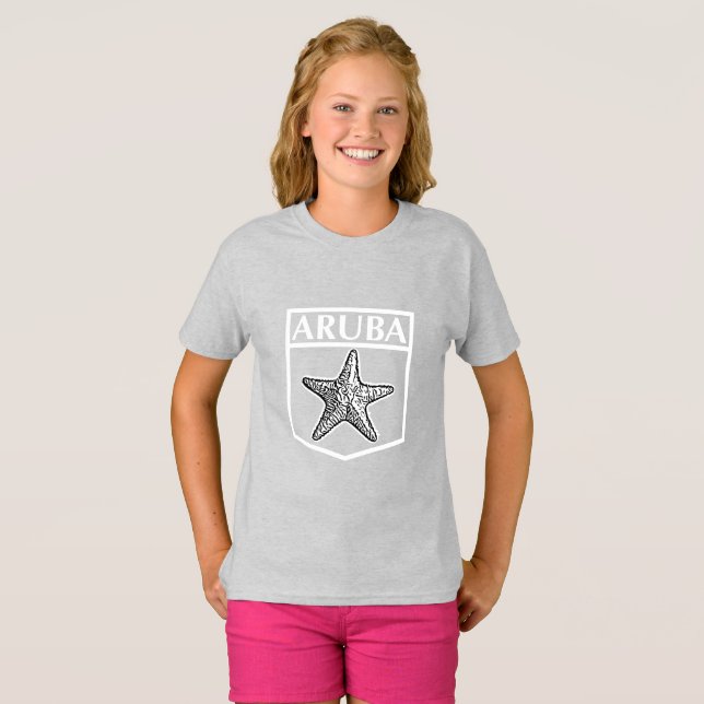 Diseño de la isla de Aruba - Camiseta básica para  (Anverso completo)