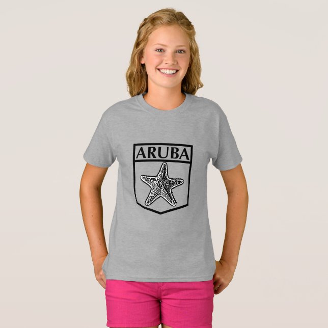 Diseño de la isla de Aruba - Camiseta básica para  (Anverso completo)