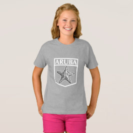 Diseño de la isla de Aruba - Camiseta básica para 