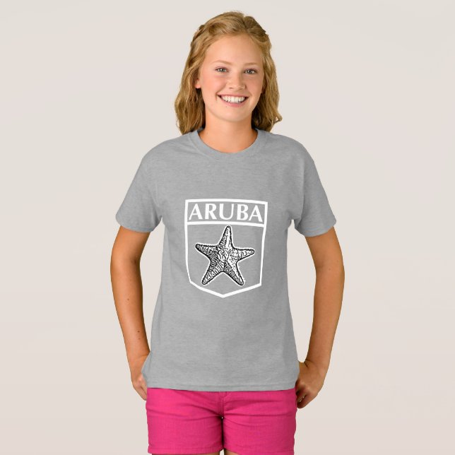 Diseño de la isla de Aruba - Camiseta básica para  (Anverso completo)