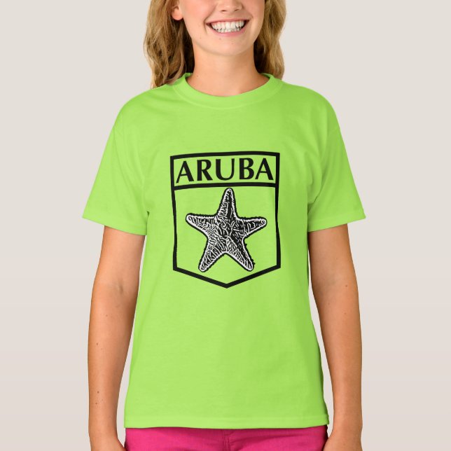 Diseño de la isla de Aruba - Camiseta básica para  (Anverso)