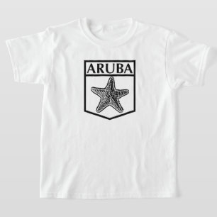 Diseño de la isla de Aruba - Camiseta básica para 