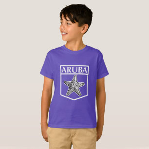 Diseño de la isla de Aruba - Camiseta básica para 