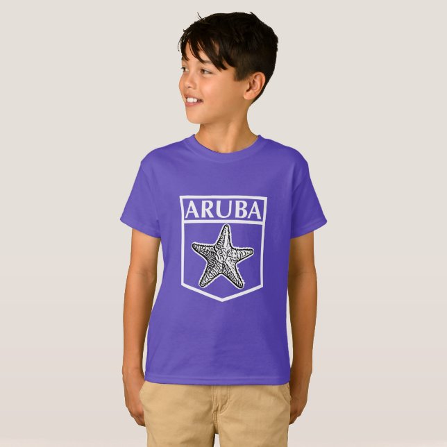 Diseño de la isla de Aruba - Camiseta básica para  (Anverso completo)