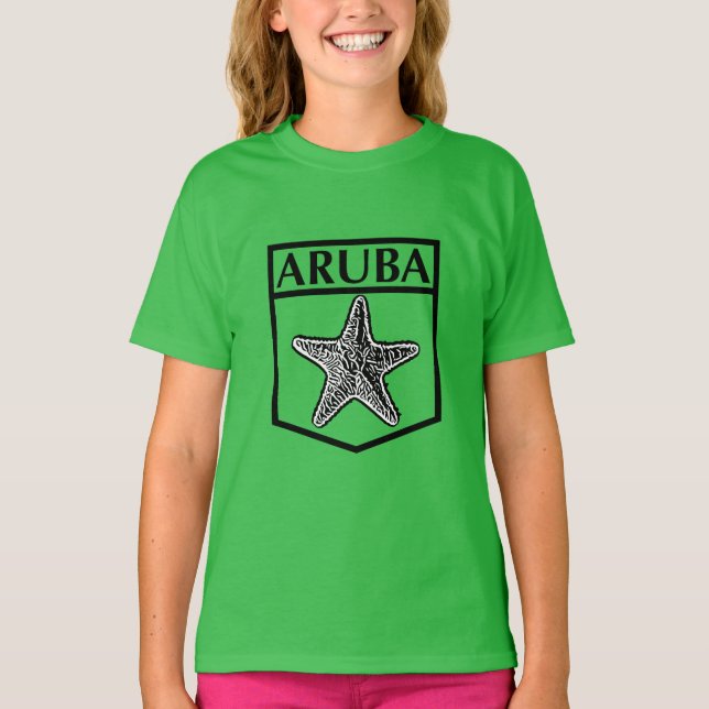 Diseño de la isla de Aruba - Camiseta básica para  (Anverso)
