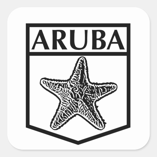 Diseño de la isla de Aruba - Pegatinas cuadrados,  (Anverso)