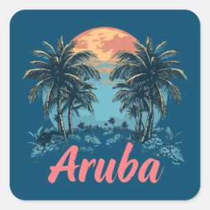 Diseño de la isla de Aruba (versión 2) - Pegatinas