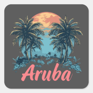 Diseño de la isla de Aruba (versión 2) - Pegatinas