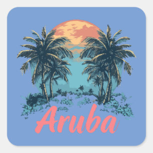 Diseño de la isla de Aruba (versión 2) - Pegatinas