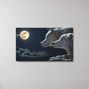 Diseño de la pareja Wolves Impresión de lienzos es