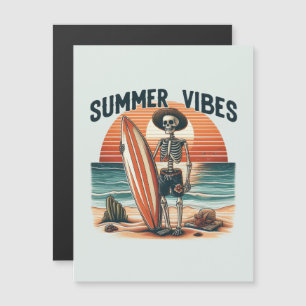 Diseño de la playa de verano Vibes Skeleton Surfer