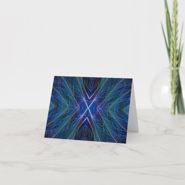 Diseño de la pluma azul fractal (Anverso)