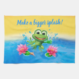 Diseño de la rana de toalla de té Leap.